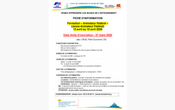 Formation animateur fédéral