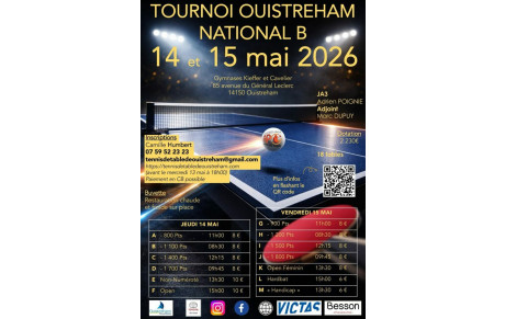 Tournoi de Ouistreham les 14 et 15 Mai 2026