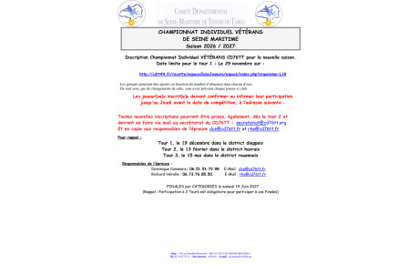 Inscriptions championnat individuel vétérans 2026_2027