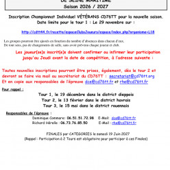 Inscriptions championnat individuel vétérans 2026_2027